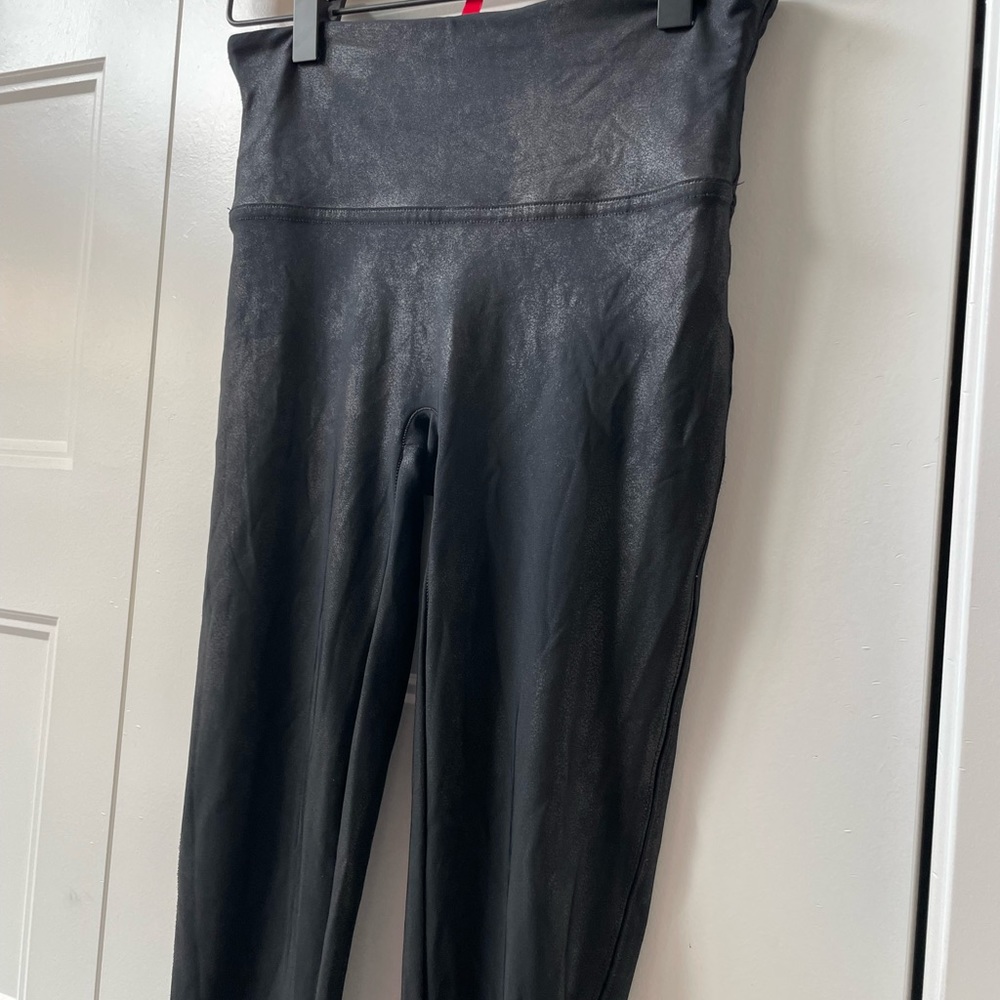 Spanx Metallic Black Leggings